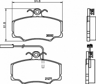 HELLA PAGID 8db355017871 -  Комплект тормозных колодок, дисковый тормоз